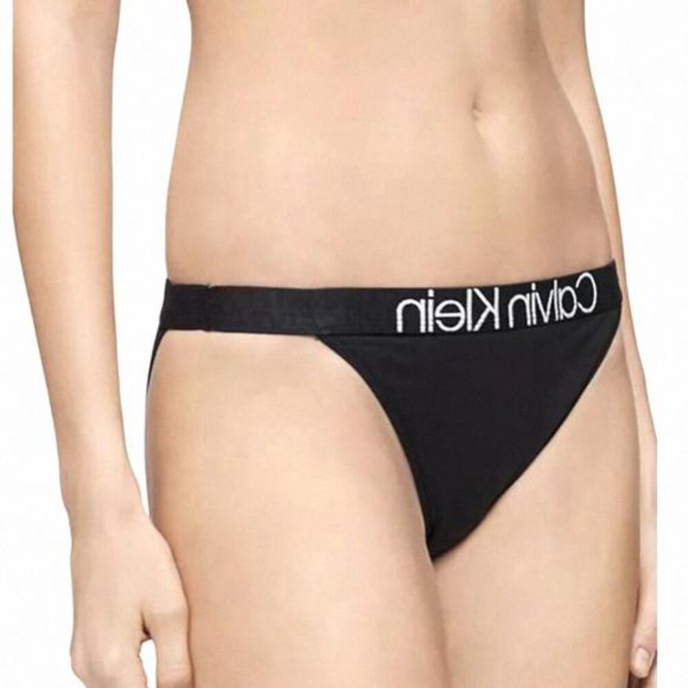 🌸 SALE 🌸 Calvin Klein ECO High Leg Tanga QF6880-001 Sizes Women's Black